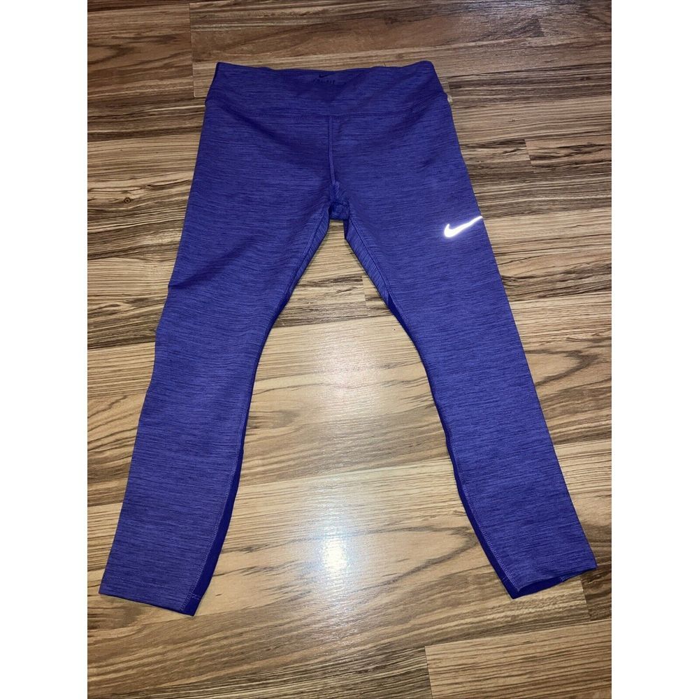 Nike Dri-Fit Leggings‎ Women's  medium Purple Stretch Elastic Waist  Running